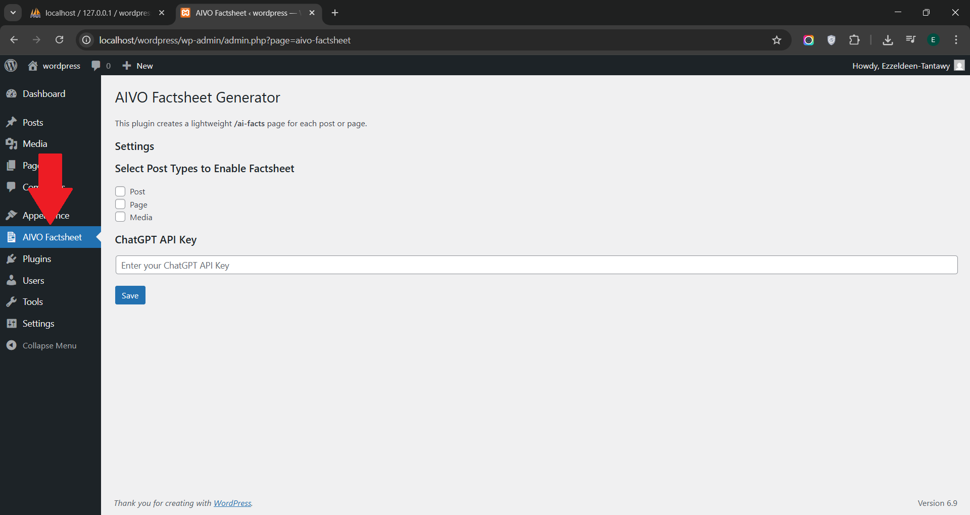 Settings Page